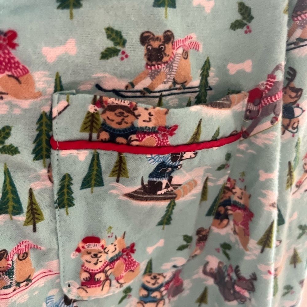 NWT Wondershop Skiing Print Pajama Top - Light Blue and Red - Picture 5 of 5